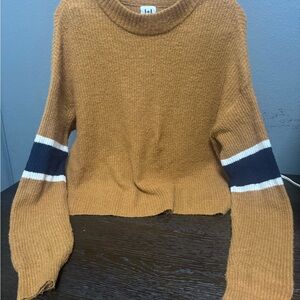 John + Jenn Tan Sweater with Navy and White Stripes